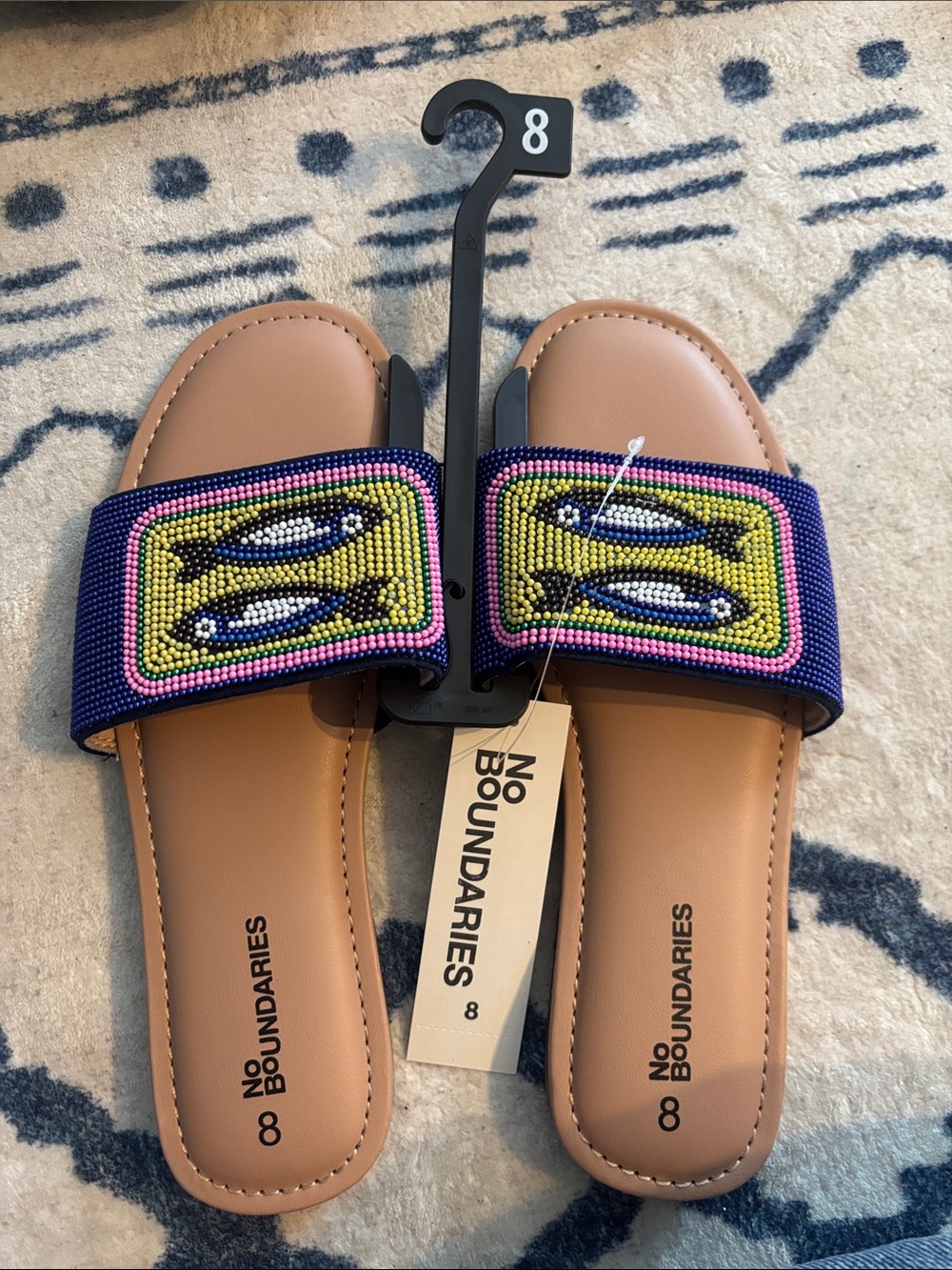 No Boundaries Sandals Navy Beaded Fish! NWT! -MULTIPLE SIZES AVAILABLE-